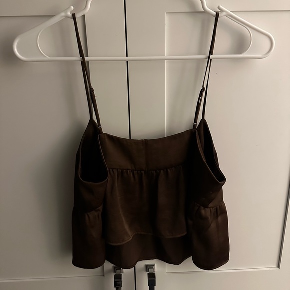 Aritzia Wilfred Lover Satin Camisole in dark brown - Picture 5 of 5